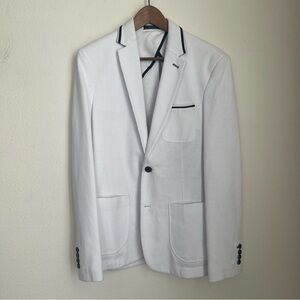 NEW Zara Man Double Button White Slim Blazer Jacket